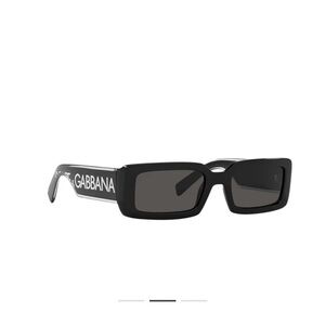 Dolce & Gabbana Black Rectangular Sunglasses